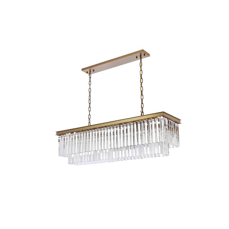 Indigo Home rectangle crystal chandelier in satin gold