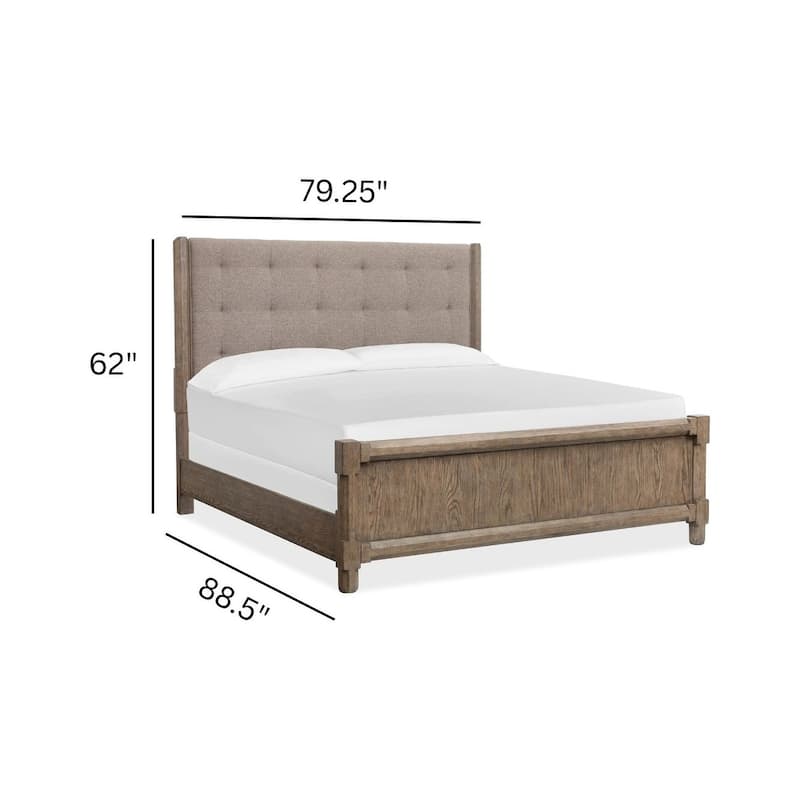 Magnussen Home Claremont Smokey Taupe Upholstered Panel Bed
