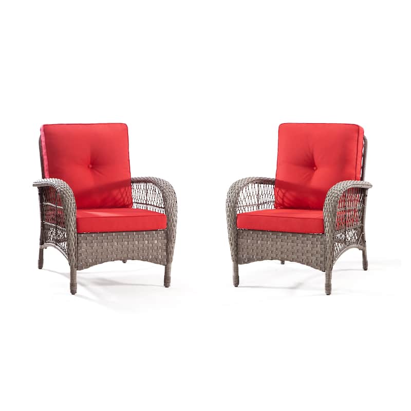 Cozywor Wicker Outdoor Patio Lounge Chair (Set of 2)