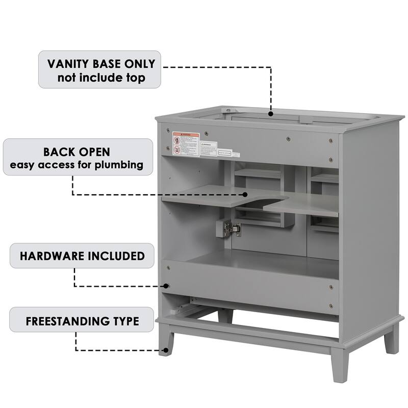 Bathroom Vanity without Sink,Base Only,Multifunction Bathroom Cabinet