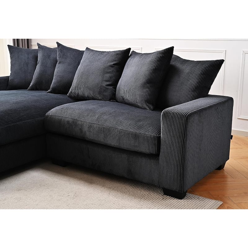 Us Pride Furniture Payan 102.4" Wide Corduroy L-Shape Sectional Sofa