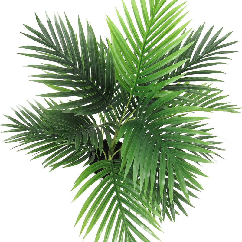 28in Real Touch Artificial Areca Palm Tree Tropical Plant in Black Pot - 28" H x 25" W x 25" DP