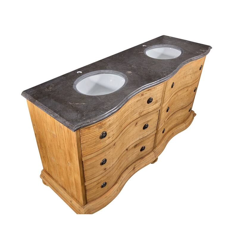 Reclaimed Pine Double Serpentine Vanity