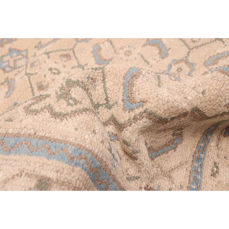 ECARPETGALLERY Hand-knotted Antalya Vintage Khaki Wool Rug - 3'2 x 9'10