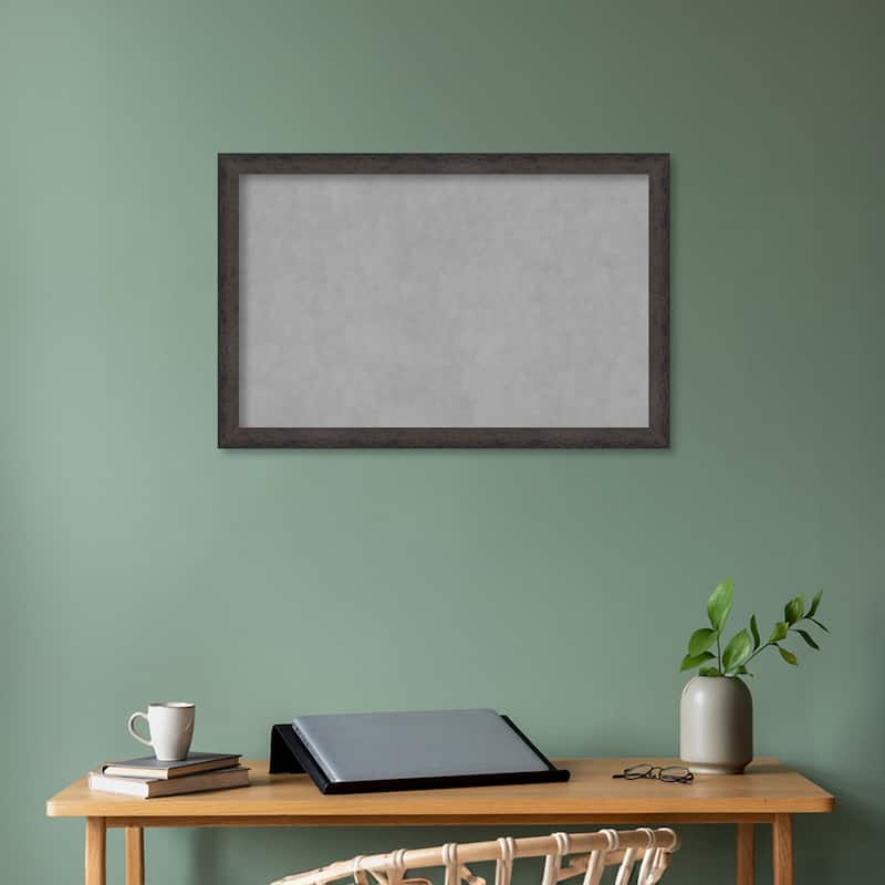 Amanti Art Dappled Black Brown Narrow Framed Magnetic Board