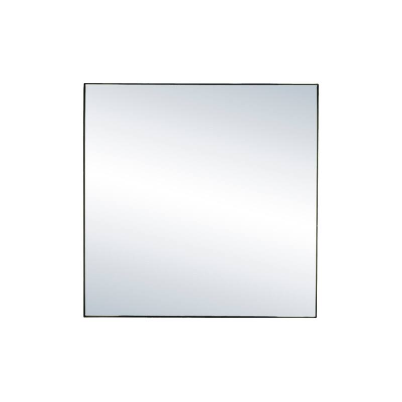 Sm. Iron Sq. Wall Mirror 15.75" x 15.75" - A - Black - Small