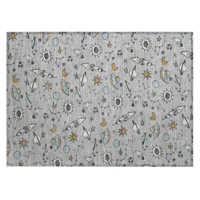 Machine Washable Indoor/ Outdoor Spaceship Chantille Rug