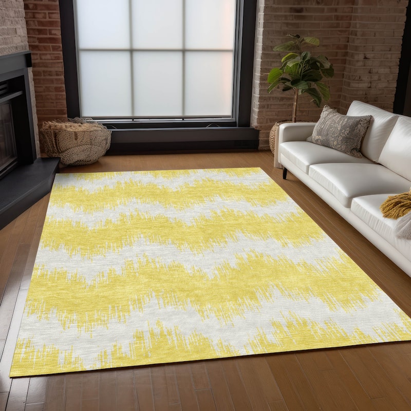 Machine Washable Indoor/ Outdoor Chantille Chevron Modern Rug