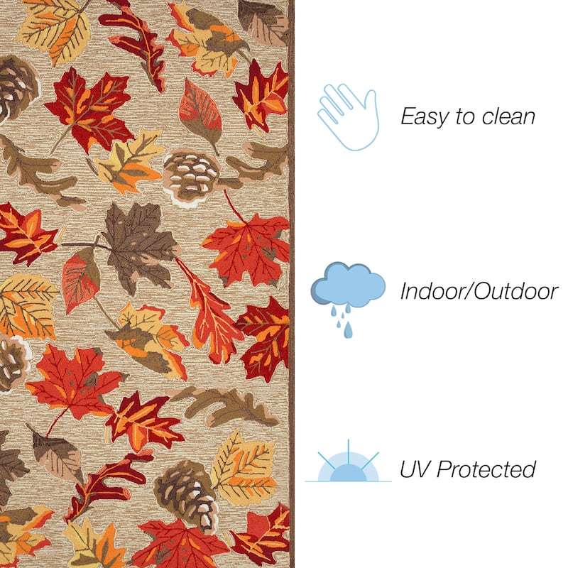 Liora Manne Ravella Falling Leaves Indoor/Outdoor Rug