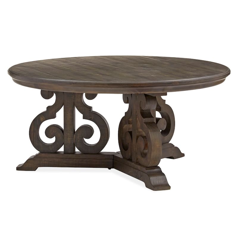 Magnussen Home Bellamy Peppercorn Round Cocktail Table - 40''W x 40''D x 18.5''H - 40''W x 40''D x 18.5''H