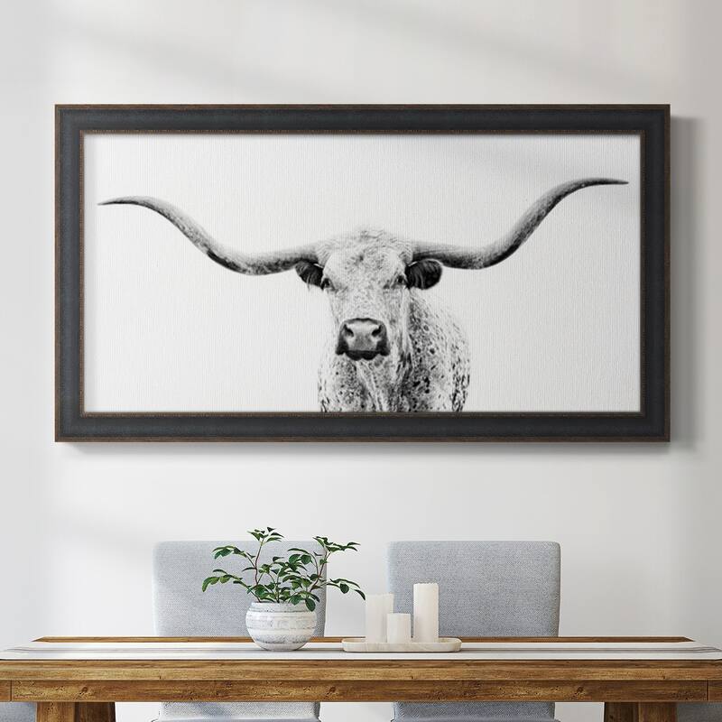 Longhorn Gaze Premium Framed Canvas- Ready to Hang
