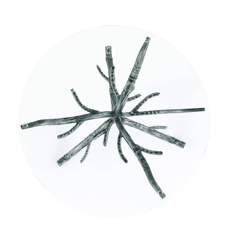 247 Shop At Home Lalia Modern Hammered Metal Tree Branch Side Table