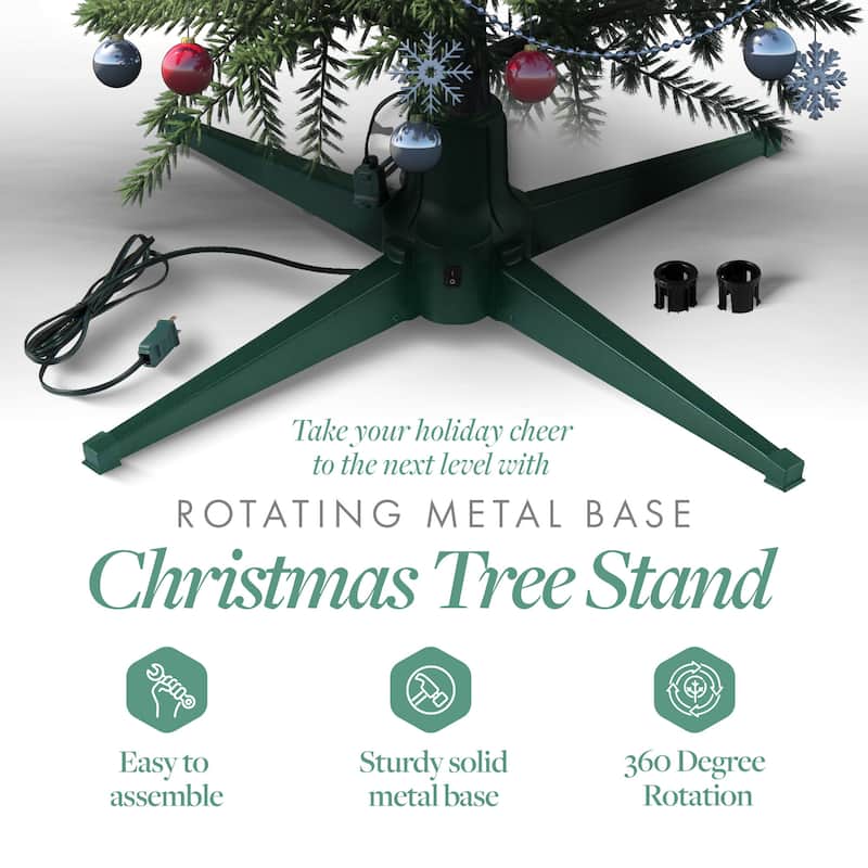 Home Heritage Rotating Tree Stand Base w/Snowdrift 6.5' Pine Christmas Tree
