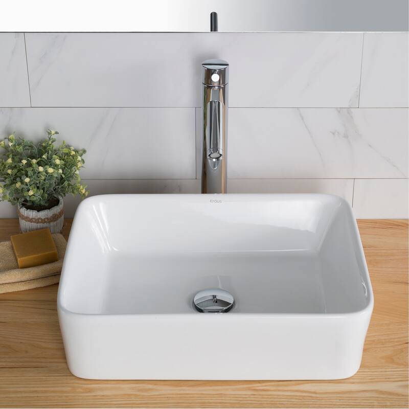 Kraus Elavo 19-1/4" Vitreous China Bathroom Sink with 1.2 GPM Deck
