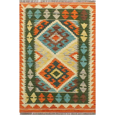 Tribal Turkish Kilim Tasia Hand-Woven Area Rug - 2'0" x 2'11"