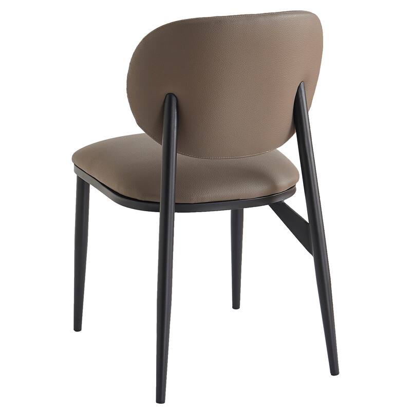 Modern Faux Leather and Metal Dining Chair, Set of 4