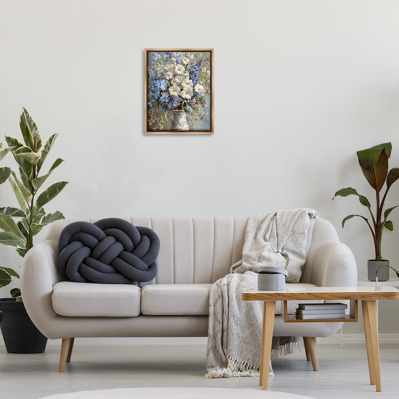 Stupell Flowers in Chinoiserie Vase Framed Floater Canvas Wall Art Design By Franklyn Gregory