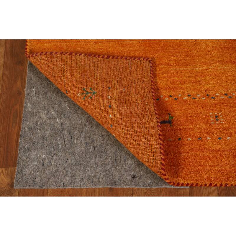 Hand Knotted Oriental 100% Wool Carpet Tribal Tribal Oranges & Rust Gabbeh Area Rug - 7' 7'' X 5' 0''