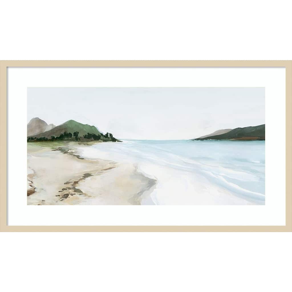Kiss from a Wave (Beach) by Isabelle Z Wood Framed Wall Art Print - Svelte Natural