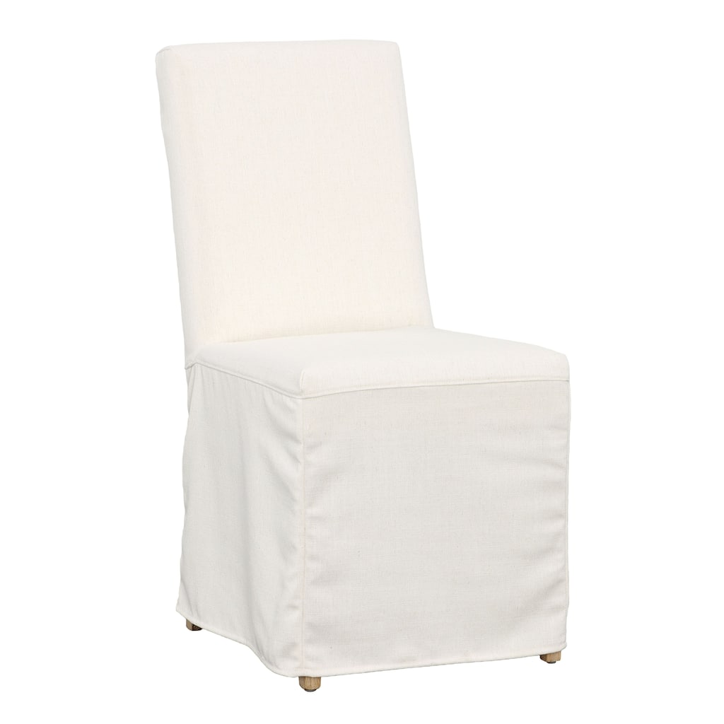 Landon Cotton Blend Upholstered Dining Chair, Off-White