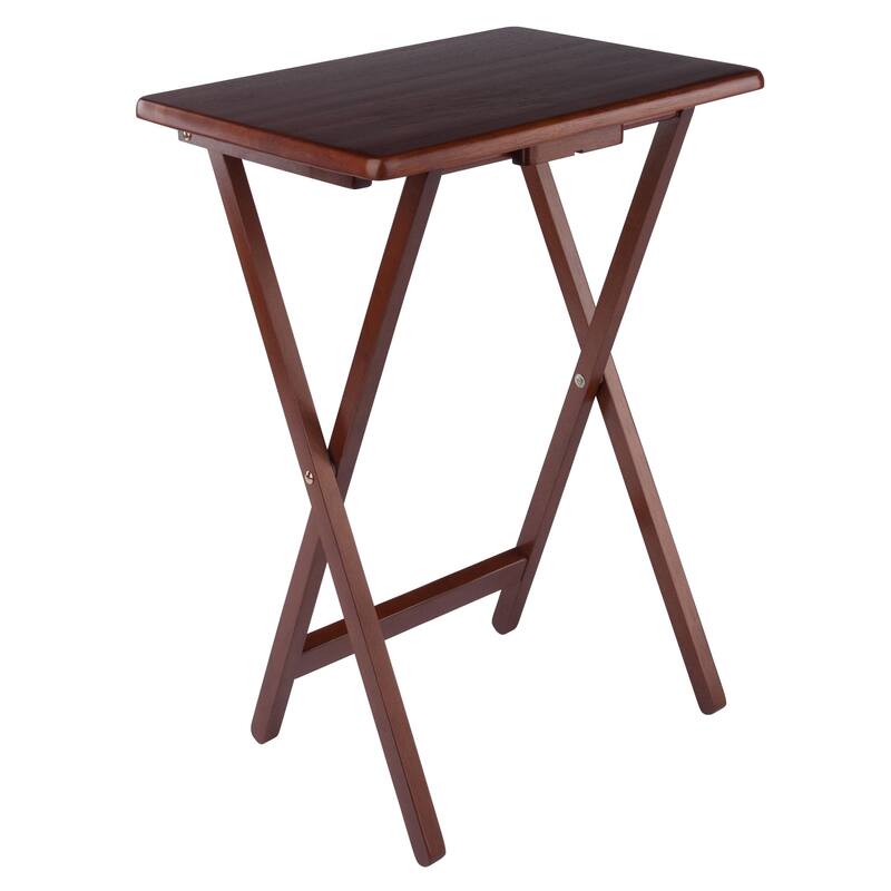 Alex Set of 2 Snack Tables Walnut Finish