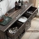 preview thumbnail 7 of 33, Farmhouse Bar Cabinet, Coffee/Wine Bar Cabinet w/Wine & Glass Rack