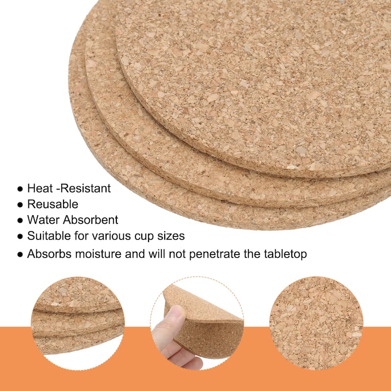 Wooden Cork Coasters for Drink Absorbent Square Drink Coasters - 100Pcs