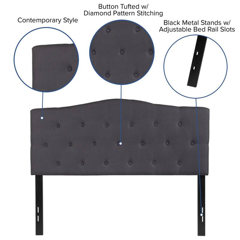 Arched Button Tufted Upholstered Headboard