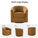preview thumbnail 17 of 106, Cuenca Modern Living Room Wooden Upholstered 360° Swivel Barrel Chair with Metal Base and Wide Backrest
