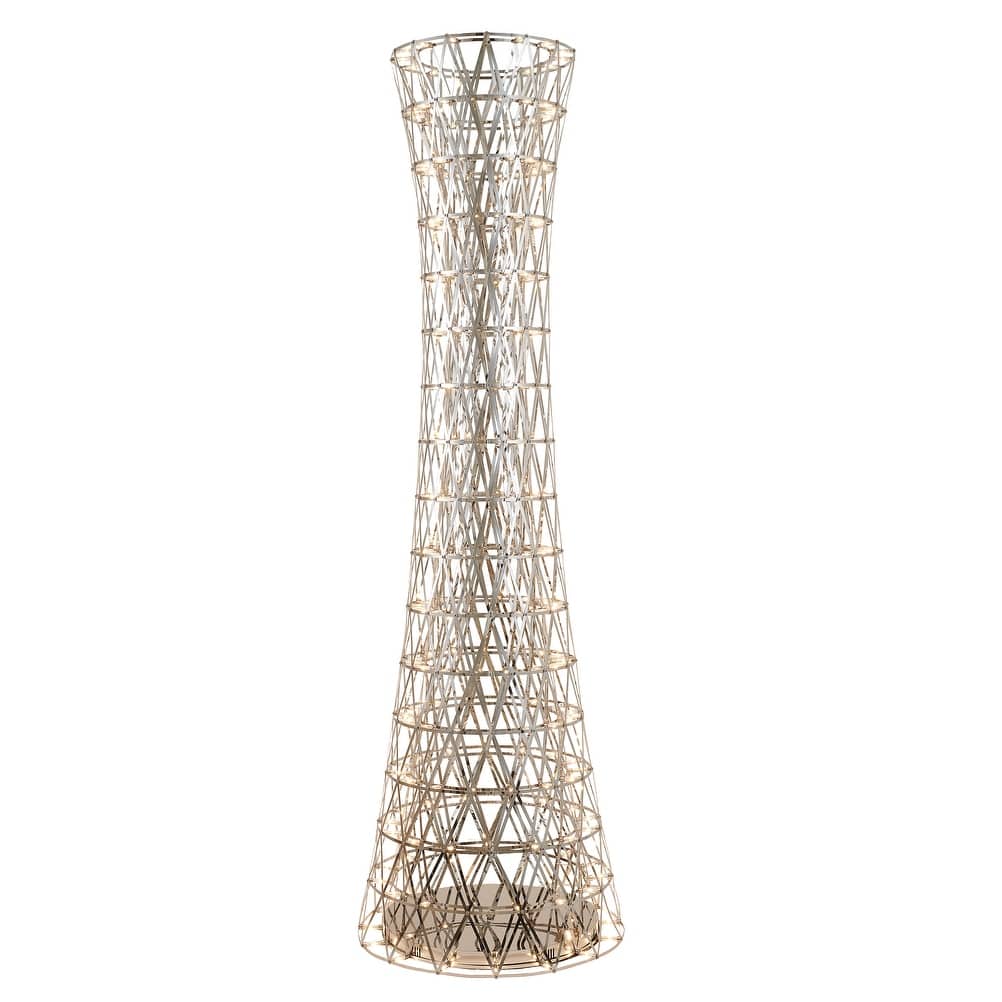 Transitional LED Geometric Chrome Frame Floor Lamp