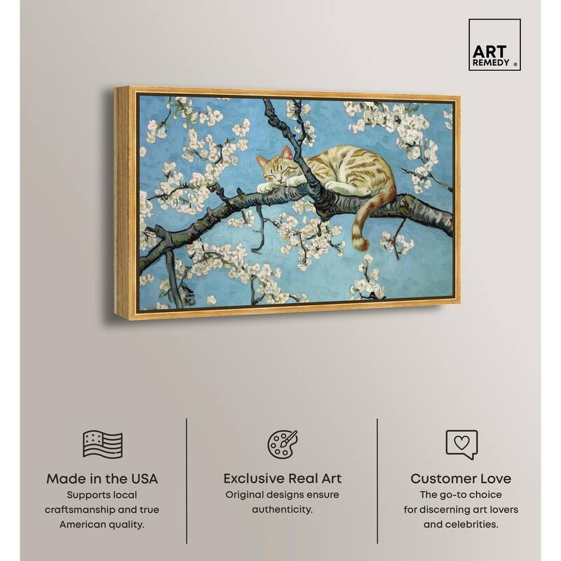 Autumn Blossom Kitten Canvas by Art Remedy