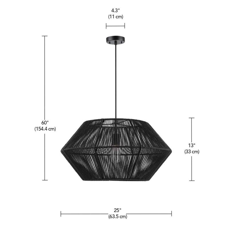 Globe Electric 65470 Terra 25" Wide Pendant with Paper Twine Shade