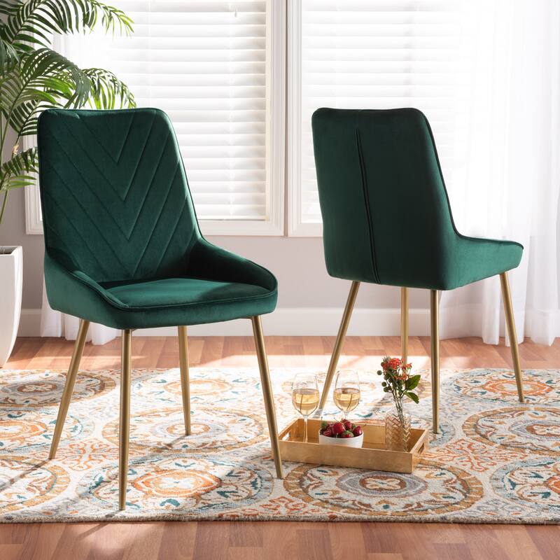 Priscilla Contemporary Glam and Luxe Velvet Dining Chair Set (2PCs)