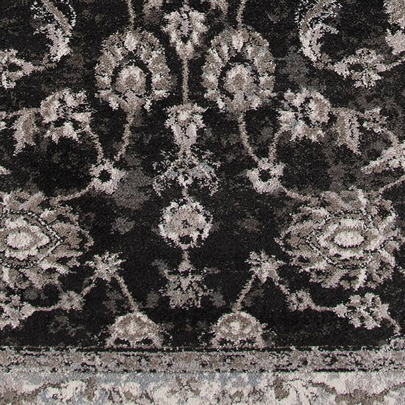 Qemak Power Loomed Floral Modern Stain Resistant Area Rug By HomeRoots - 10' Runner