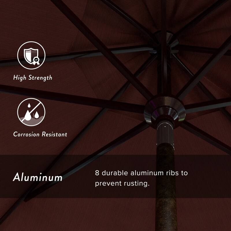 California Umbrella 11' Round Aluminum Crank Open Auto Tlit Patio Umbrella, Bronze Finish, Double Wind Vent.