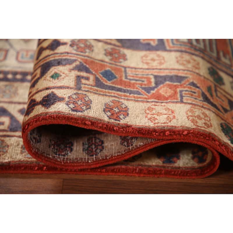 Vegetable Dye Meshkin Persian Vintage Area Rug Handmade Wool Carpet - 5'1"x 9'2"