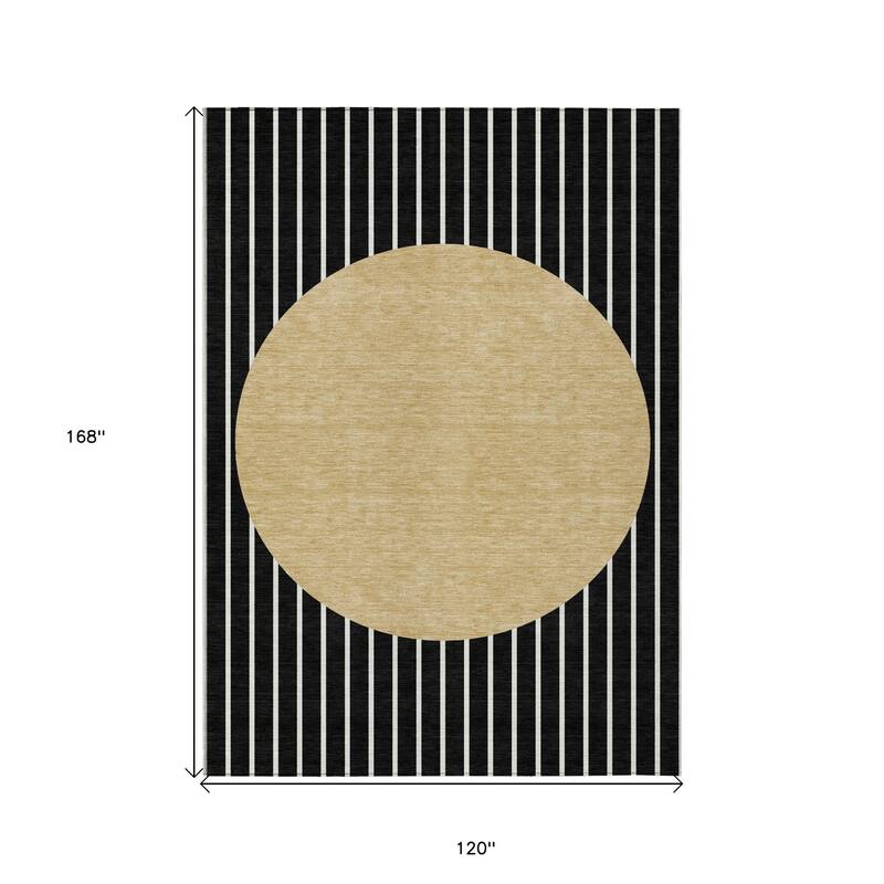 HomeRoots Striped Transitional Rectangle Outdoor Rug
