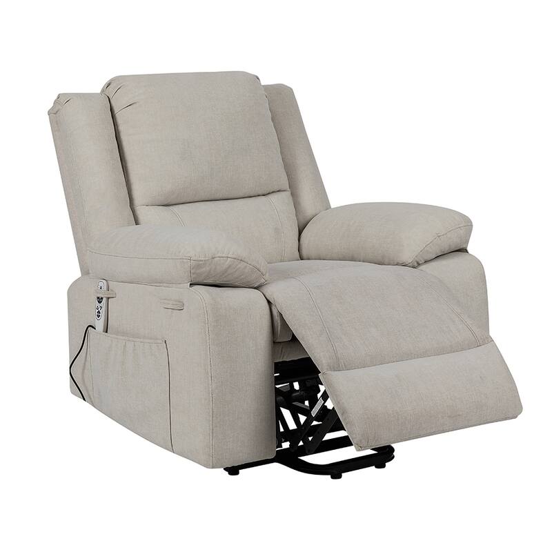 Electric Massage Power Recliner Chair, Multi-function Lifting, Timing - Beige