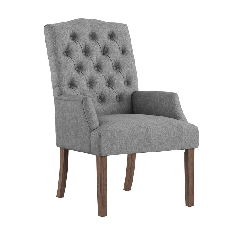 Benchwright Premium Tufted Dining Arm Chair by iNSPIRE Q Artisan - Grey Linen