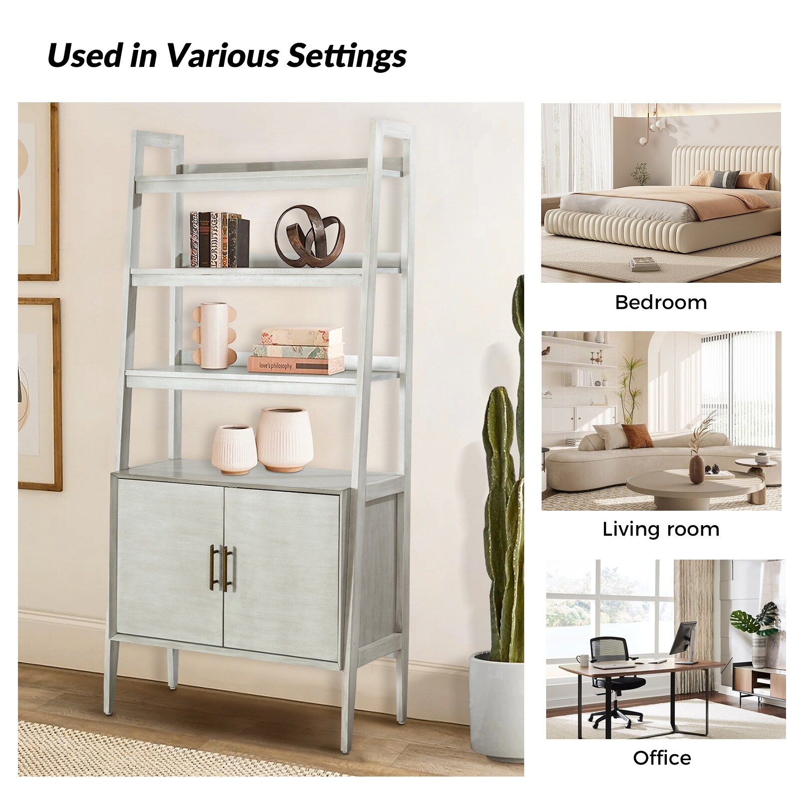 Augusto Mid-Century Modern Ladder Bookcase | HULALA HOME