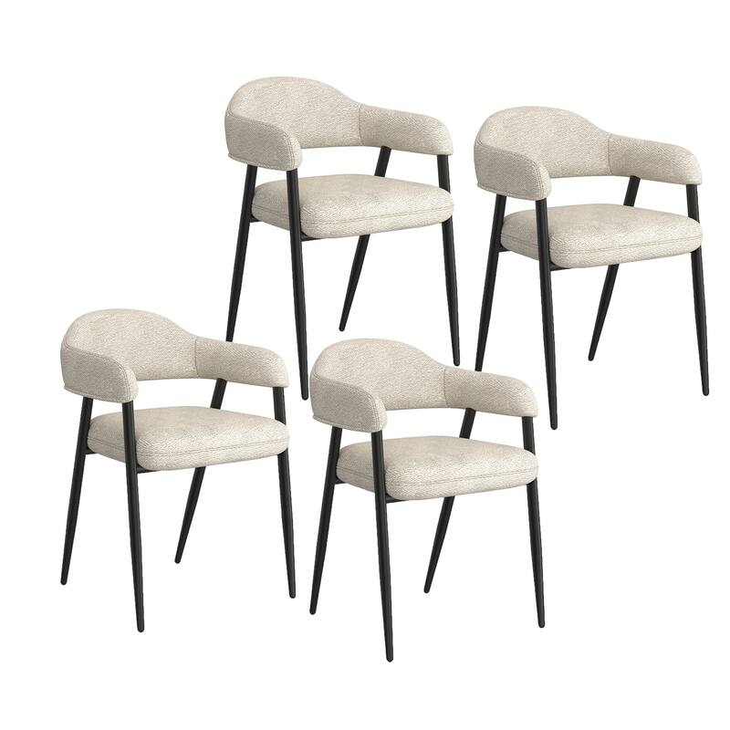 Contemporary Fabric and Metal Dining Chair, Set of 4