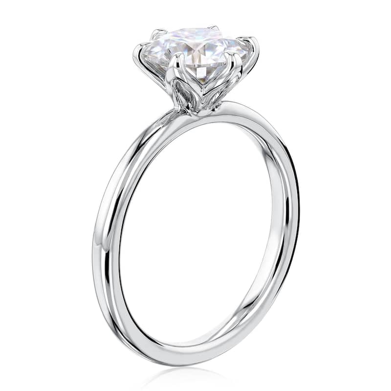 Kobelli 2 Carat Lab Grown Diamond Certified 14k Solid Gold Solitaire Comfort Fit Tulip Kyoto Engagement Ring (EF/VS)