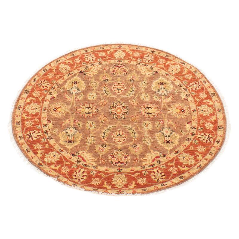 ECARPETGALLERY Hand-knotted Jamshidpour Brown Wool Rug - 4'1 x 4'0