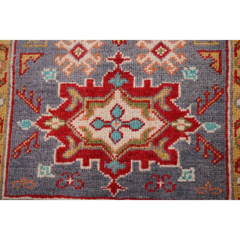 Blue Kazak Accent Rug Handmade Wool Carpet - 2'9" x 4'3"