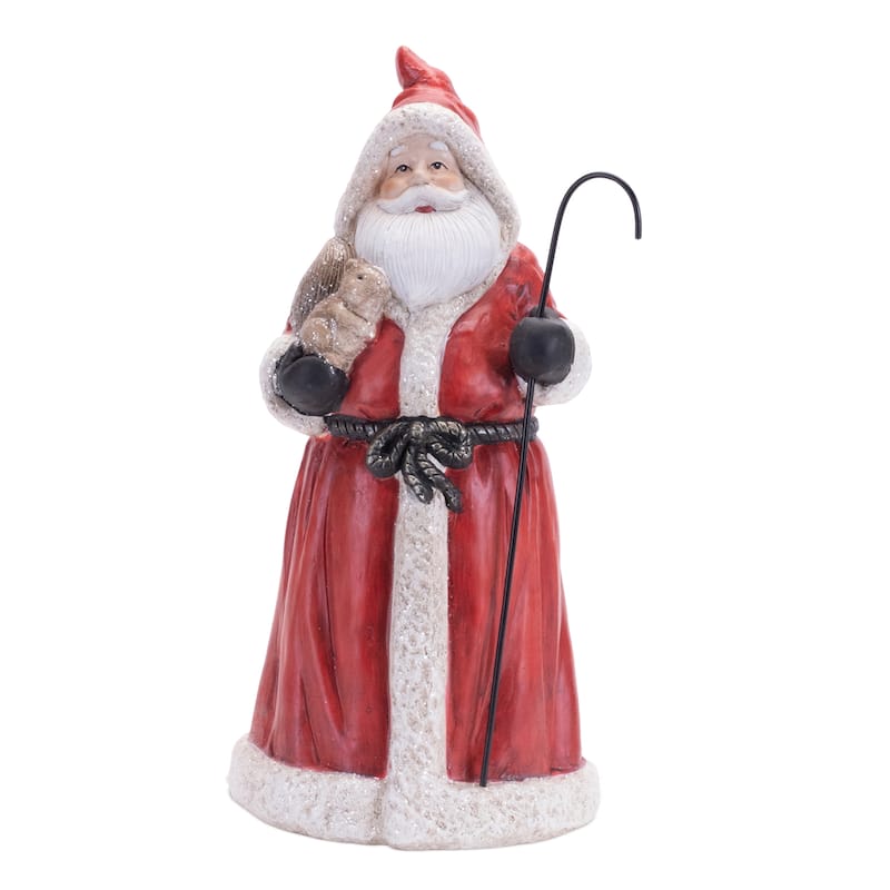 Hooded Terracotta Santa Figurine (Set of 2)