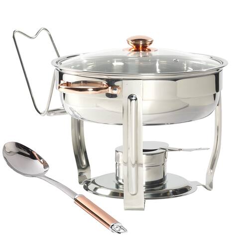 Celebrations by Denmark 8PC 4Qt Stainless Steel Round Chafing Dish
