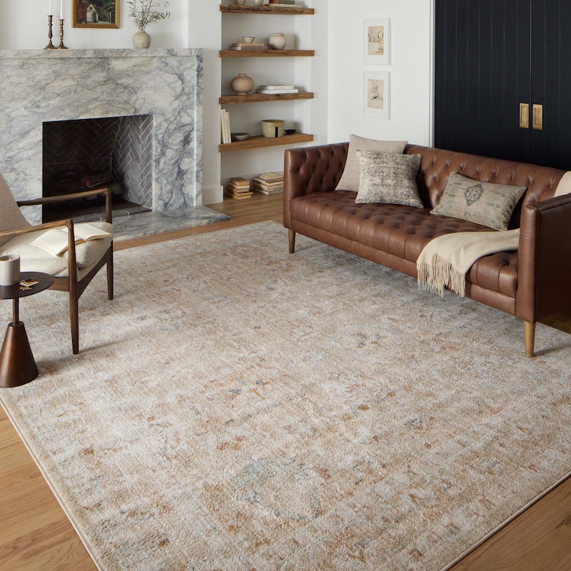 Alexander Home Marilyn Traditional Oriental Area Rug - 6' 7" x 9' 3" - Sand / Sunrise - Runner/Rectangle