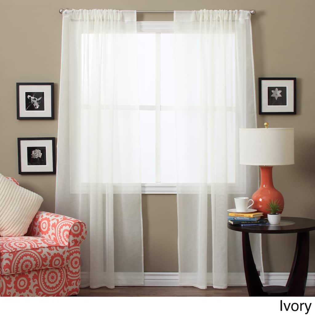 Lucerne Sheer 96-inch Curtain Panel Pair - 52 x 96 - 52 x 96