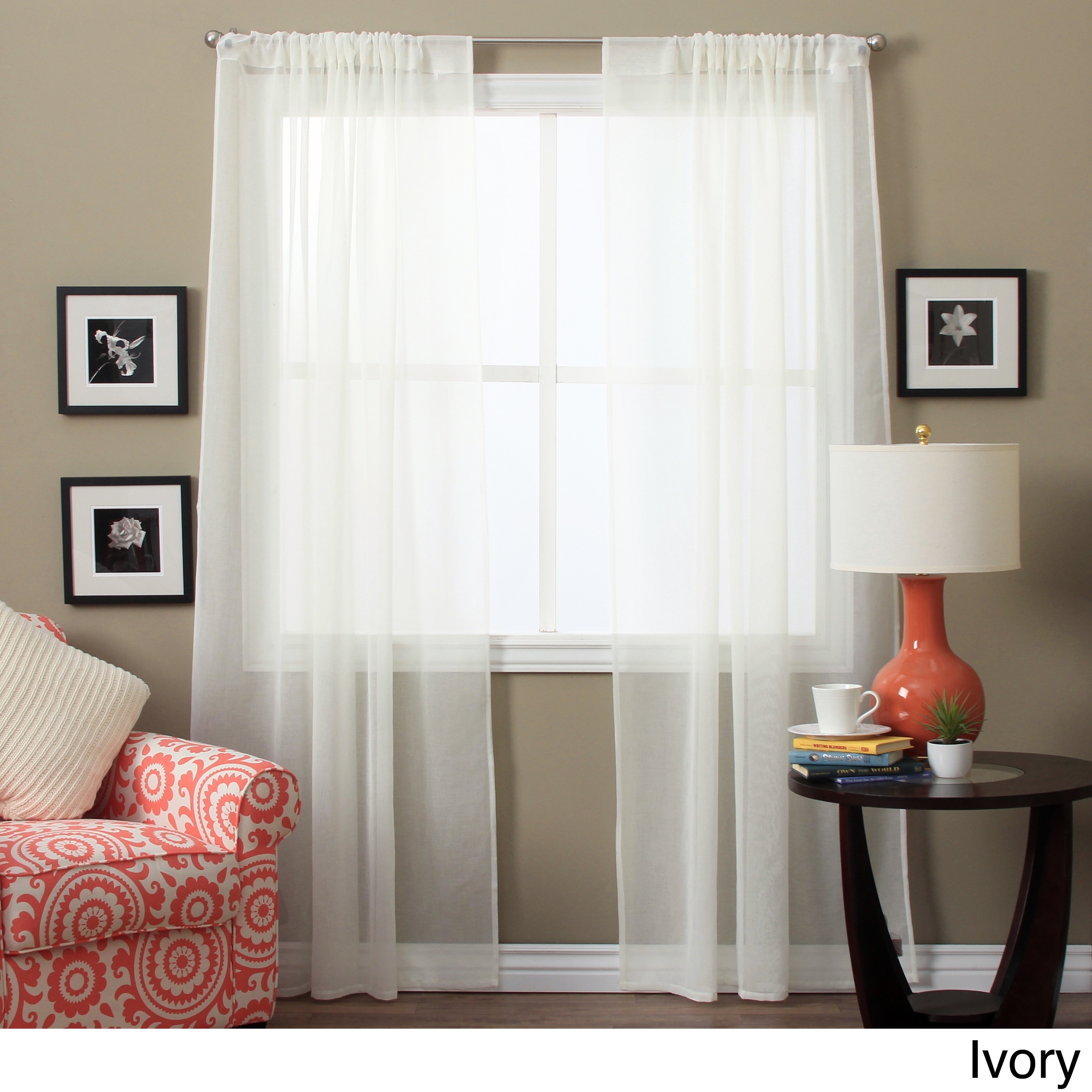 Lucerne Sheer 96-inch Curtain Panel Pair - 52 x 96 - 52 x 96