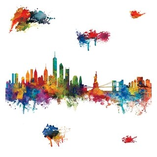 RoomMates New York City Watercolor Skyline Giant Wall Decals